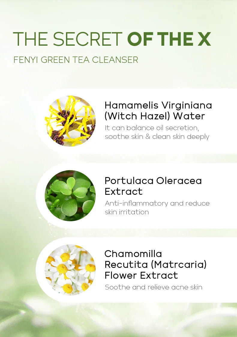 Green Tea Skin Care Face Wash – Moisturizing & Blackhead Removing Foam