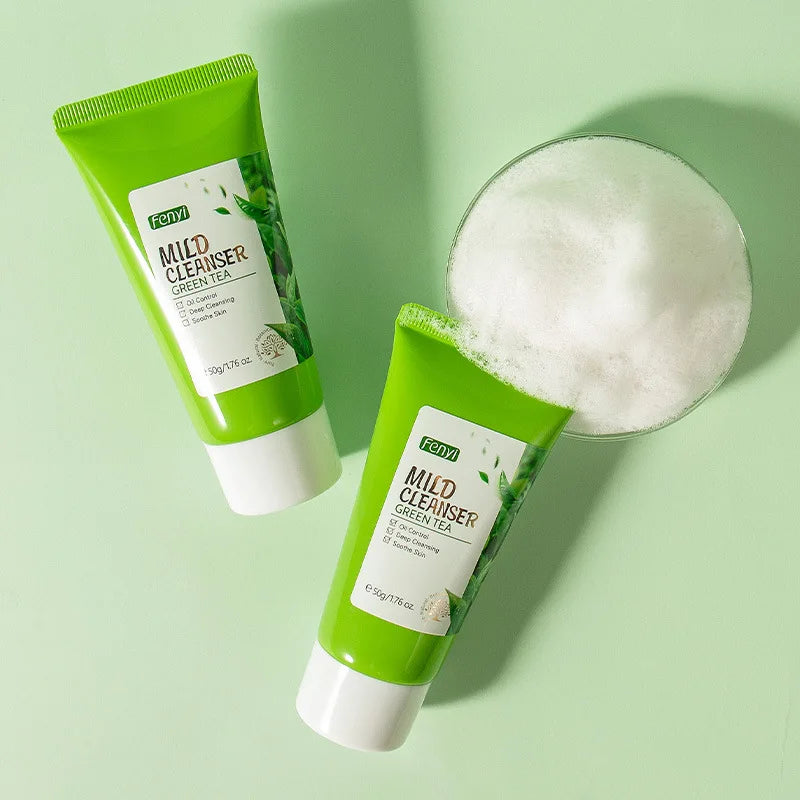 Green Tea Skin Care Face Wash – Moisturizing & Blackhead Removing Foam