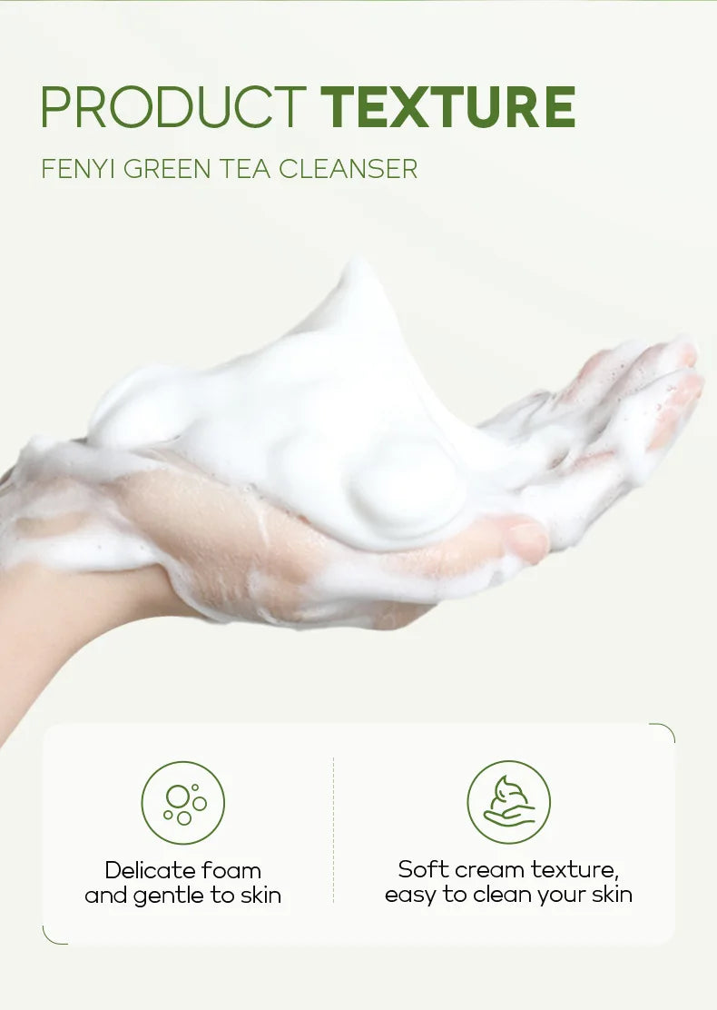 Green Tea Skin Care Face Wash – Moisturizing & Blackhead Removing Foam