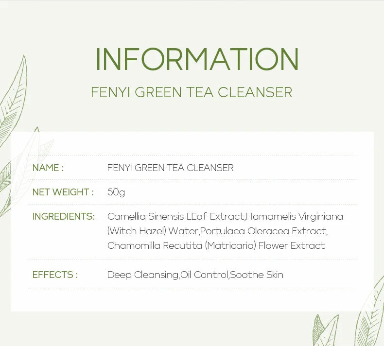 Green Tea Skin Care Face Wash – Moisturizing & Blackhead Removing Foam