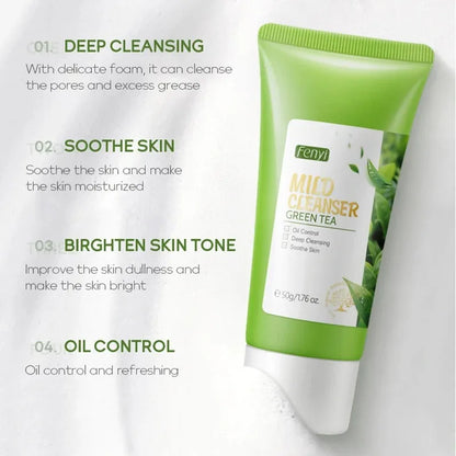 Green Tea Skin Care Face Wash – Moisturizing & Blackhead Removing Foam