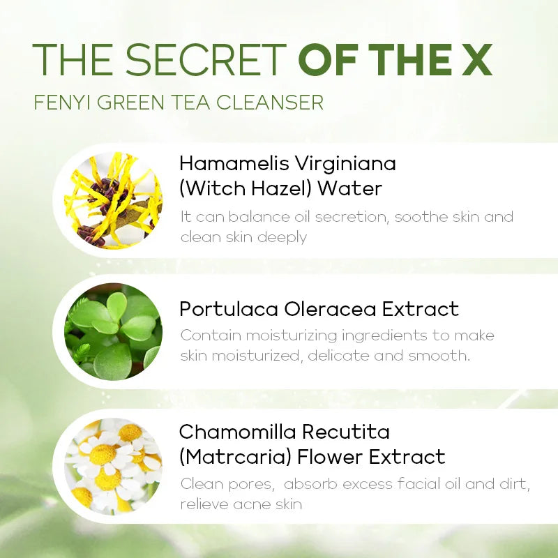 Green Tea Skin Care Face Wash – Moisturizing & Blackhead Removing Foam