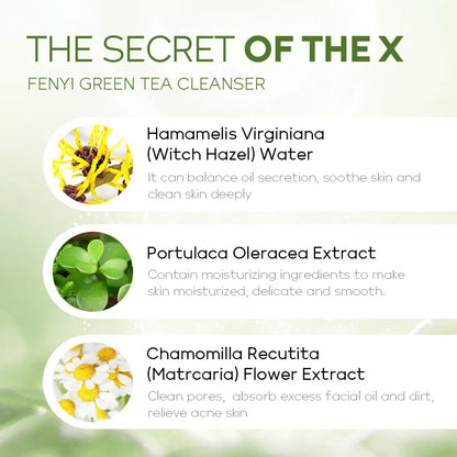 Green Tea Skin Care Face Wash – Moisturizing & Blackhead Removing Foam